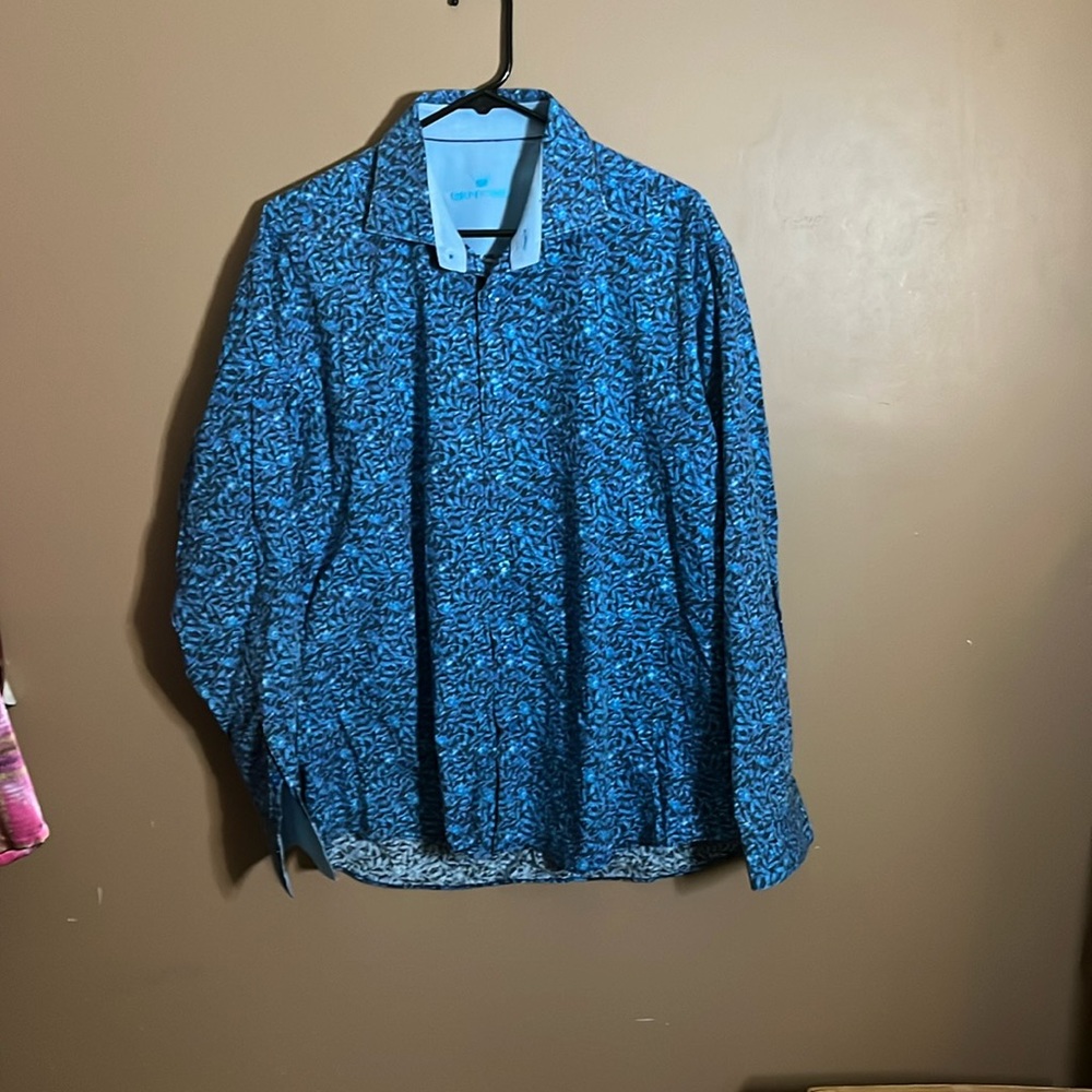 😄Bertigo patterned dress shirt cotton. L3